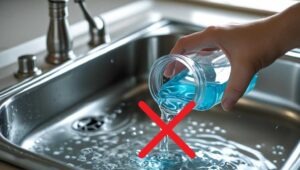 シンクに脱臭剤を流す