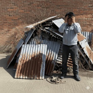 トタン板に困る男