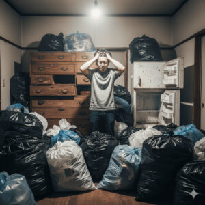 不用品まみれの部屋